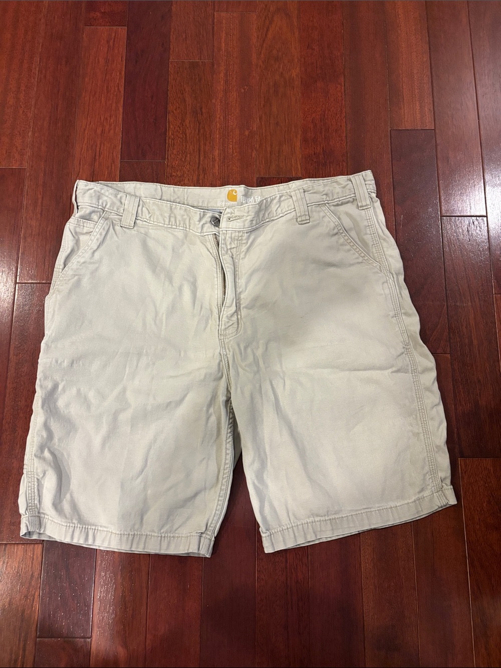 Carhartt Men's Khaki Cargo-Style Work Shorts